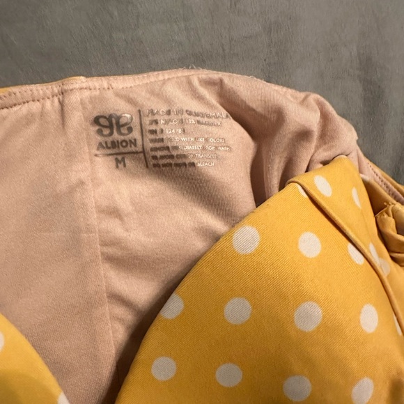 Yellow Polka Dot Halter Swimsuit - Picture 4 of 4